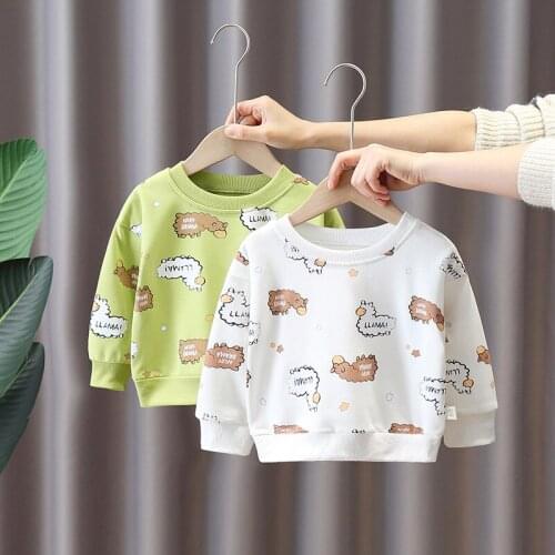 Spring autumn baby clothes tops baby boy baby girl cute cartoon sheep print fashion sweater tops baby girl casual sports sweater
