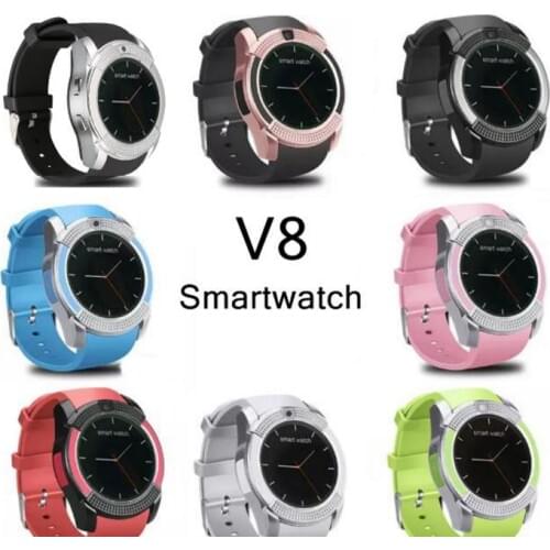 V8 Smartwatch Bluetooth Smart Watch With 0.3M Camera SIM And TF Card Watch For Android System Smartphone In Box