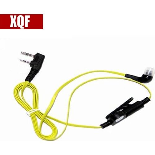XQF The Flat Wide Line Yellow Earphone Headset for Kenwood TK-3107 TK-2207 TK-2107 TK-378G