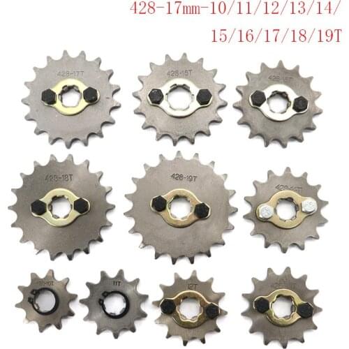 Motorcycle parts Sprocket 428 10T 11T 12T 13T 14T 15T 16T 17T 18T 19T 17mm Gear for Dirt Pit Bike ATV Quad Go Kart Buggy