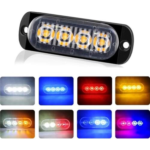 1PC New Pickup Flash Lamp 4led Ultra Thin Side Lamp Freight Car Side Lamp 18W 12V 6500K 8 Colors