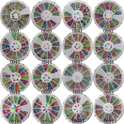 1pc Retail Different Metal Stud Wheel Round Star Horse-Eye Triangle Metal Stud Decoration in wheel Shiny Nail Decoration