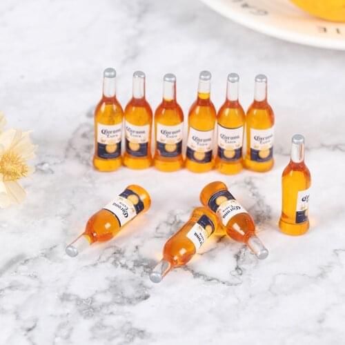 10Pcs 1:12 Dollhouse Miniature Resin Bottle Simulation Wine Bottle Model Toy Accessories For Doll House Decor