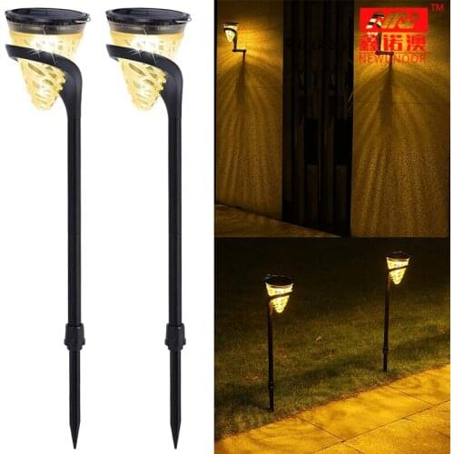 2 Pack LED Solar Powered Garden Lights Outdoor spike Lamp Waterproof Wall Light 3 In1For Pathway Yard Swimming Pool Lawn Decor