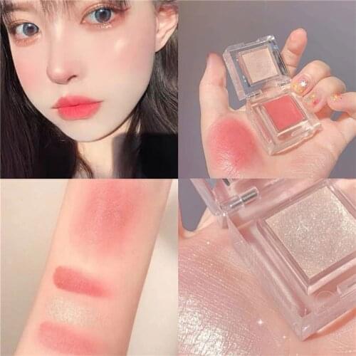 4color Blush Matte Makeup Lightweight Face Blusher Natural Rouge Cheek Blusher Long-lasting Peach Contouring for Face Cosmetic
