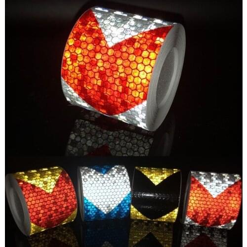 50mmx3m Reflective Warning Tape Self Adhesive Sticker Arrow Printing for Car& Motorcycle