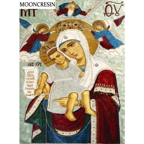 5D Diy Diamond Painting Religious The Virgin and Son Cross Stitch Diamond Embroidery Kit Mosaic Picture Of Rhinestone Home Decor