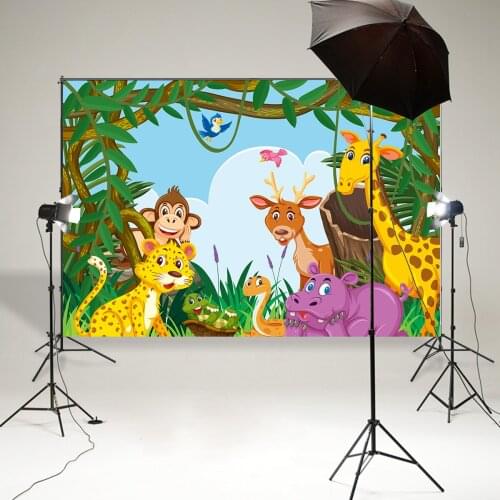 BEIPOTO Birthday photo background photography studio Safari party Jungle animal forest kid child backdrop photozone poster B-838