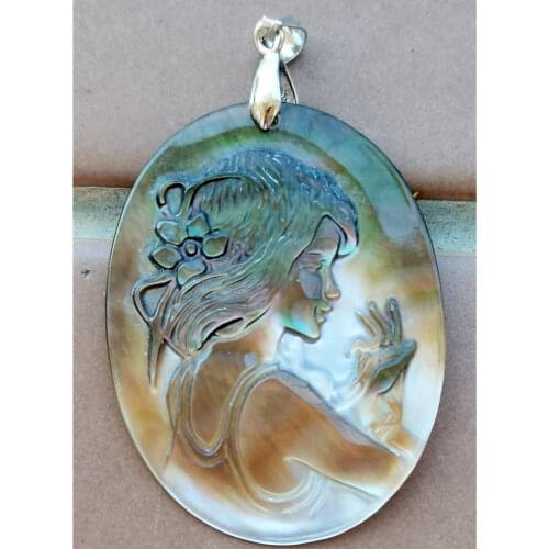 Free shipping Fashion 30X40mm Mother of pearl Shel Women Pendant Bead 1pcs MC5561