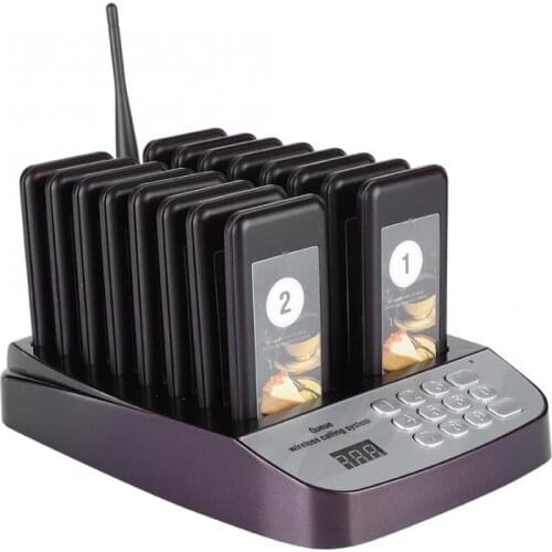 1 to 16 Restaurant Wireless Calling Pager Waiter Calling System Wireless Paging Queue System SU-66 for Restaurant Coffee Queuing