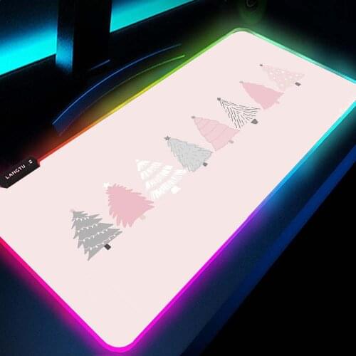 Mesa Gamer Large Pink Mouse Pad Play Mats with Print Keyboard Mat Mausepad Pink Kawaii Gaming Cute Computer Accessories Rgb Led