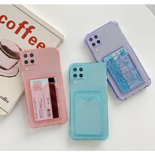 A22 case for samsung galaxy a22 a 22 22a "SM-A225F, SM-A225F/DS Shockproof shell card slots soft silicone phone back cover funda