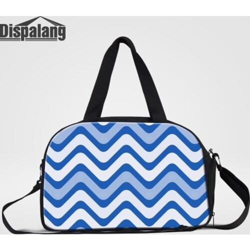 Dispalang Striped Print Mens Big Capacity Travel Bag Women Durable Travel Duffle Large Overnight Shoulder Bag Weekend Bag