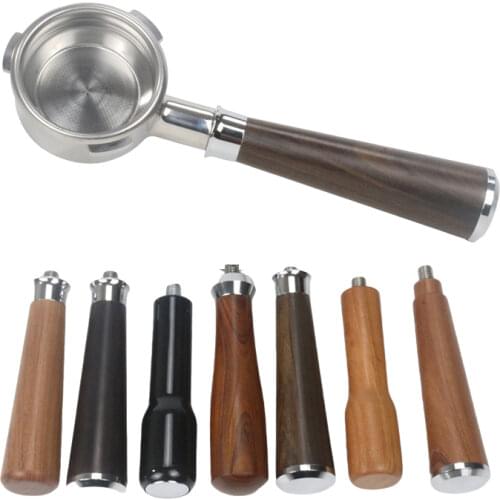 58MM 3 Ears Portafilter Bottomless Filter for Barsetto Coffee Machine Stainless Steel Holder Wooden Handle Accessory