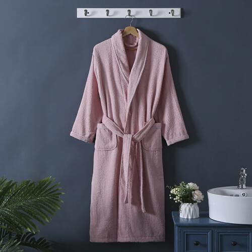 Star Hotel Bathrobe Women 100% Cotton Sweat Towel Fleece Bath Robes Warm Bathrobe Terry Sleepwear Ladies Dressing Gown
