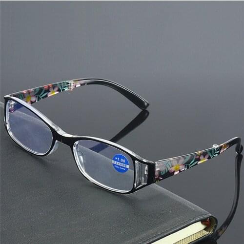 Iboode Fashion Printing Reading Glasses Anti-Blue Rays Portable Folding HD Presbyopic Eyewear Spectacle Case Diopter +1.0~+4.0