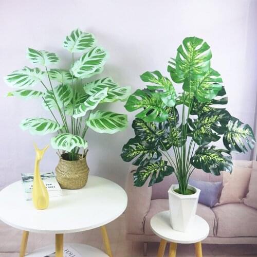 Artificial Tropical Palm Tree 80cm18 Leaf Plastic Plants Banana Leaf Family Flower Arrangement Wedding Garden House Decoration