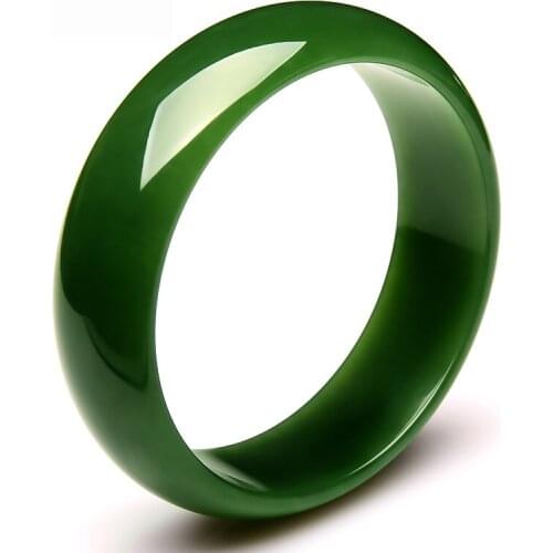 Fine jewelry Xinjiang Hetian Natural Genuine Jasper spinach green bracelet bangle