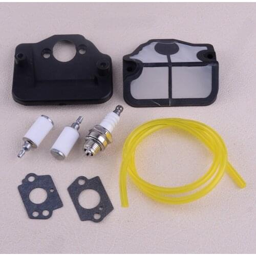 LETAOSK 7PCS/SET Fuel line & Air Filter & Backing Plate &Carb Gasket Tube Up Kit 545057701 Fit for Poulan 2200 2500 2600 2750