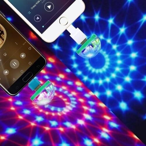 Mini LED Car Lights Portable Home Festival Party Light DC 5V Colorful Music Sound Lamp Ball Led Phone USB Lights