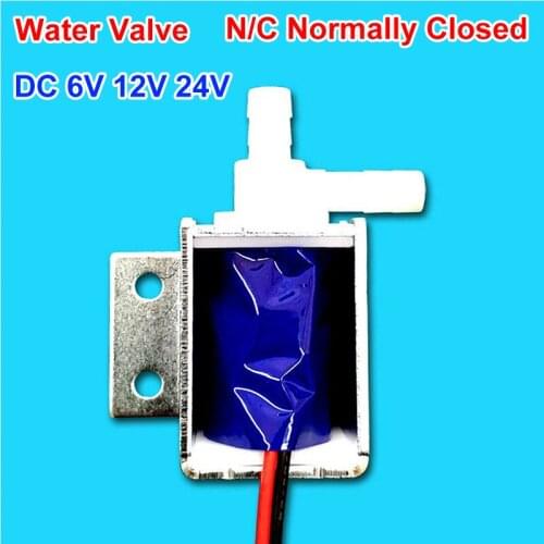 DC 6V 12V 24V Micro Mini Electric Solenoid Valve Normally Closed Water Air Valve N/C Water Valve Controller Switch with Bracket
