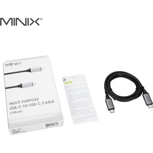 MINIX NEO C-MUC Multi-Purpose USB-C to USB-C Cable 120cm Universal Compatibility Windows Mac Chrome OS High Speed Data Transfer