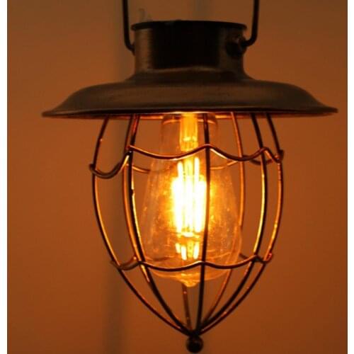 Upgrade Hanging Solar Lights Lantern with Shepherd Hook Metal Solar Waterproof Lantern for Pathway Garden Outdoor