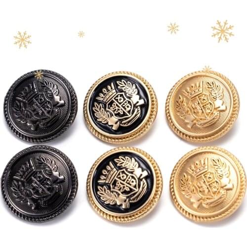 Fashion Metal Buttons Clothing Decoration Jacket Denim Coat Jacket Clothing Crown Pattern Sewing Accessories Cufflinks