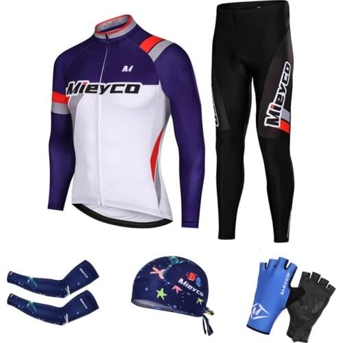 Mieyco 2020 Cycling Clothing Men Set Bib Pants Bike Clothing Breathable Anti-UV Bicycle Wear Kit Long Sleeve Cycling Jersey Sets