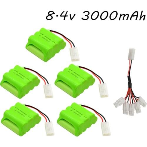 Ni-MH 8.4v 3000mAh Battery AA NIMH Rechargeable Battery Pack + USB Charger Set For RC Toys Cars Boats Robots Tanks Guns Parts