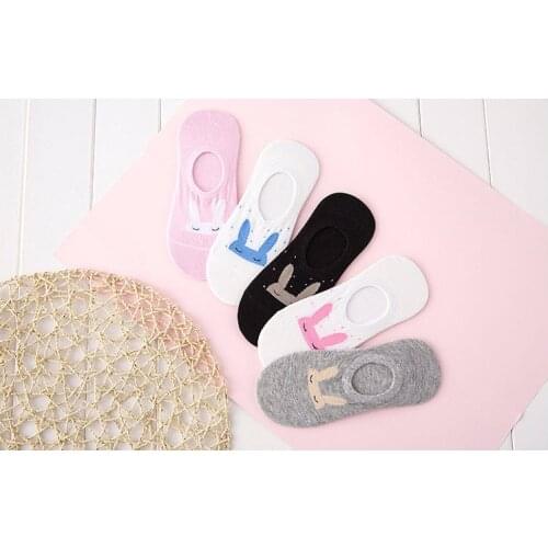 Adult cotton socks for womens wear Average size Cartoon rabbit short socks 10 pairs/lot