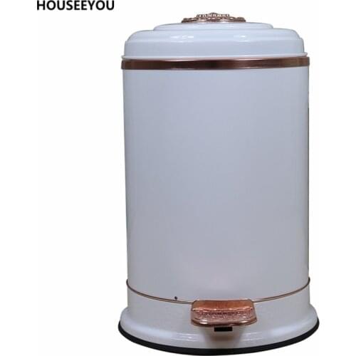 New Stainless Steel Trash Can Pressing Type Foot Pedal Dustbin Simlple Style Home Office Luxury Waste Bin with 6L/10L Capacity