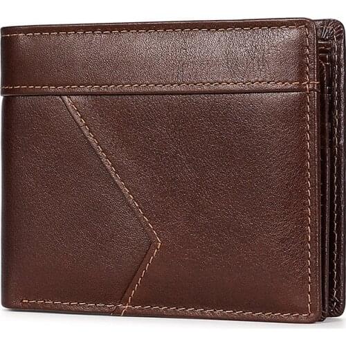 New leather mens wallet anti-RFID electronic scanning grease wallet