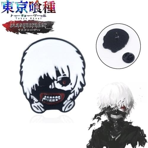 Wholesale Japanese Anime Tokyo Ghoul Brooches Accessories Kaneziki Cartoon Character Alloy Pins for Men Women Cosplay Gifts