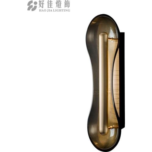 Postmodern light luxury all-copper villa wall lamp hotel model room creative bedroom corridor decoration custom lamp