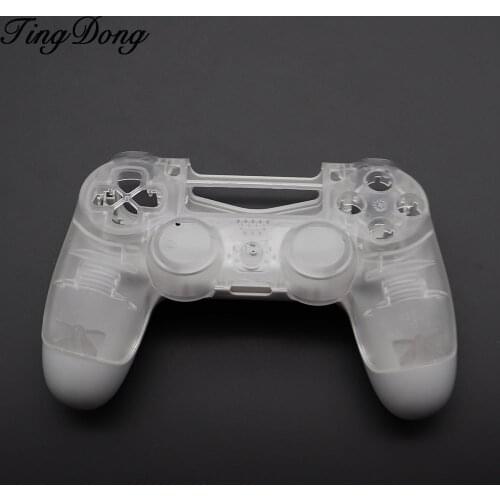 Crystal Clear Front Housing Shell Faceplate Cover Back White Case for Playstation 4 Pro PS4 Pro V2 Controller CUH-ZCT2 JDM-040