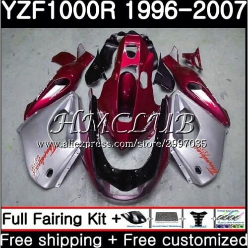 Silvery red Thunderace For YAMAHA YZF 1000R 2002 2003 2004 2005 2006 2007 21HC.10 YZF-1000R YZF1000R 02 03 04 05 06 07 Fairing