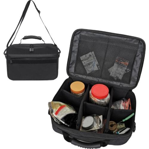 Multi-Pocket Fishing Bag 6 compartments Fishing Reel Wheel Fish Line Lure Bait Mini Rod Storage Bag Pouch Handbag 35x13.5x24cm