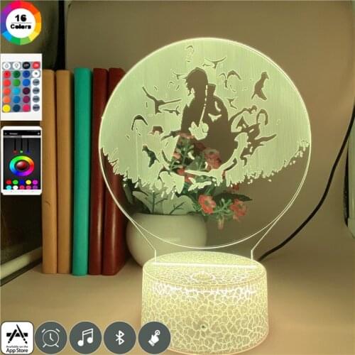Anime Naruto Itachi Led Night Light Crow alter Ego Uchiha Itachi Figure 3D Nightlamp for Children Room Decor Manga Naruto Gifts