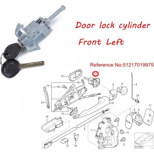 High Quality Zinc Alloy Driver Side Front Left Door Lock Cylinder 51217019975 for E46 325i