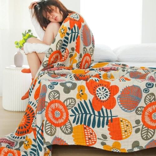 100% Cotton Japanese Leisure blanket and throw double gauze summer cool quilt breathable soft blanket sofa towel decor bed cover