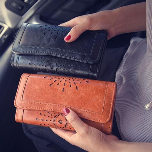Women Lady PU Leather Wallet Purse Long Handbag Clutch Box Bag Phone Card Holder