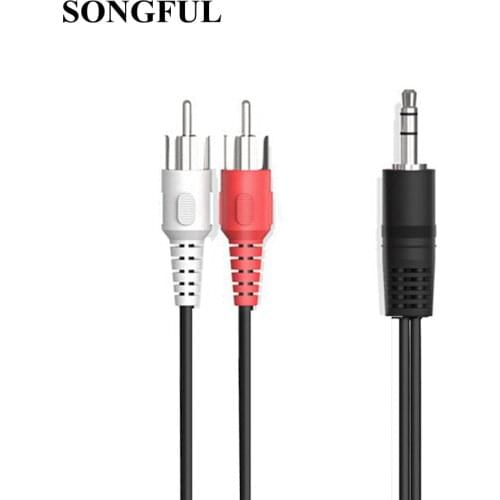1m/3.3ft Length 2 RCA to 3.5 Jack Audio Cable 3.5mm 2RCA AUX Cables for Speakers DVD TV Double Dual 2 RCA Male Auxiliary Cable
