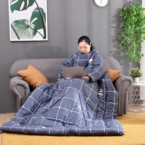 1 Pcs Lazy Quilt With Sleeves Warm Thicken Blanket Multifunction For Home Winter Nap