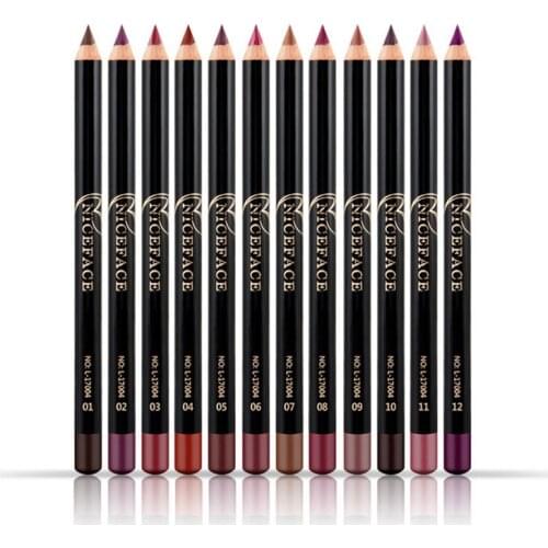 NICEFACE 12pcs/set Waterproof Lip Liner Makeup Set Long Lasting Matte Lipsticks Nude Lip Pencil Pen