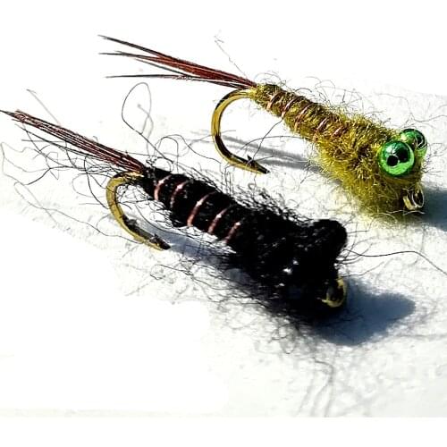 20pcs chain bead copper wire material for larva fly fishing Fly for Trout Fishing Nymphing Artificial Insect Bait Lure