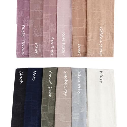 2021 Newest Dubai Silk Soild Color Hijab Scarf For Netherlands Muslim Women Long Shawls