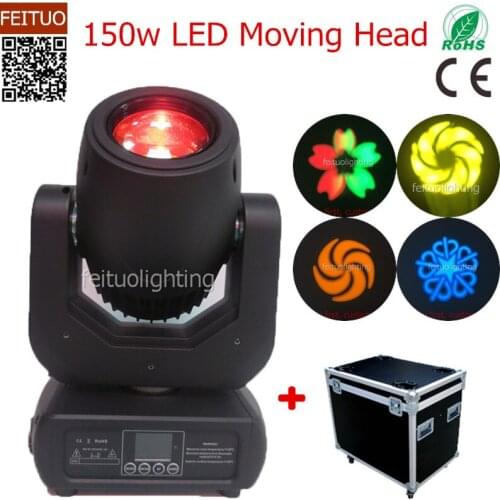 4pcs+2flight case LED 150w Spot Moving Head Stage Lighting Gobo Projector Lyre 3 Prism Moving Head Disco Light