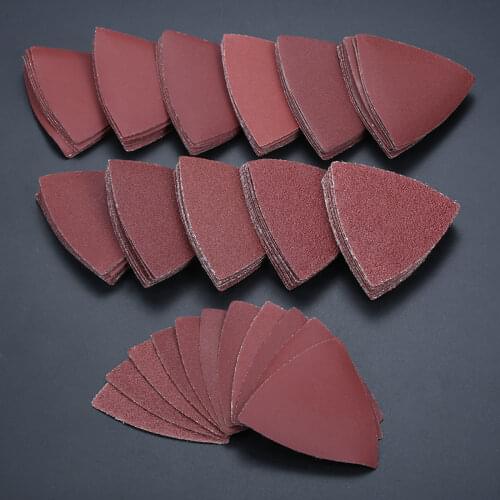 50Pcs 40-800 Grits 80mm Triangle Sand Paper Sanding Sheets Discs Pads Sandpaper Hook Loop for Polishing Grinding Abrasive Tools