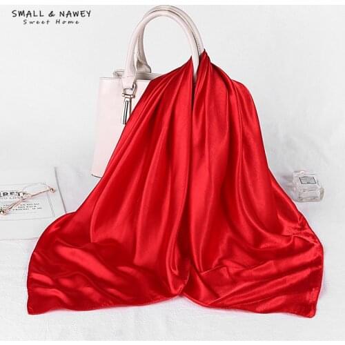 90*90CM pure color fashion satin face ladies pure color big square scarf wild satin shawl scarf scarf wholesale